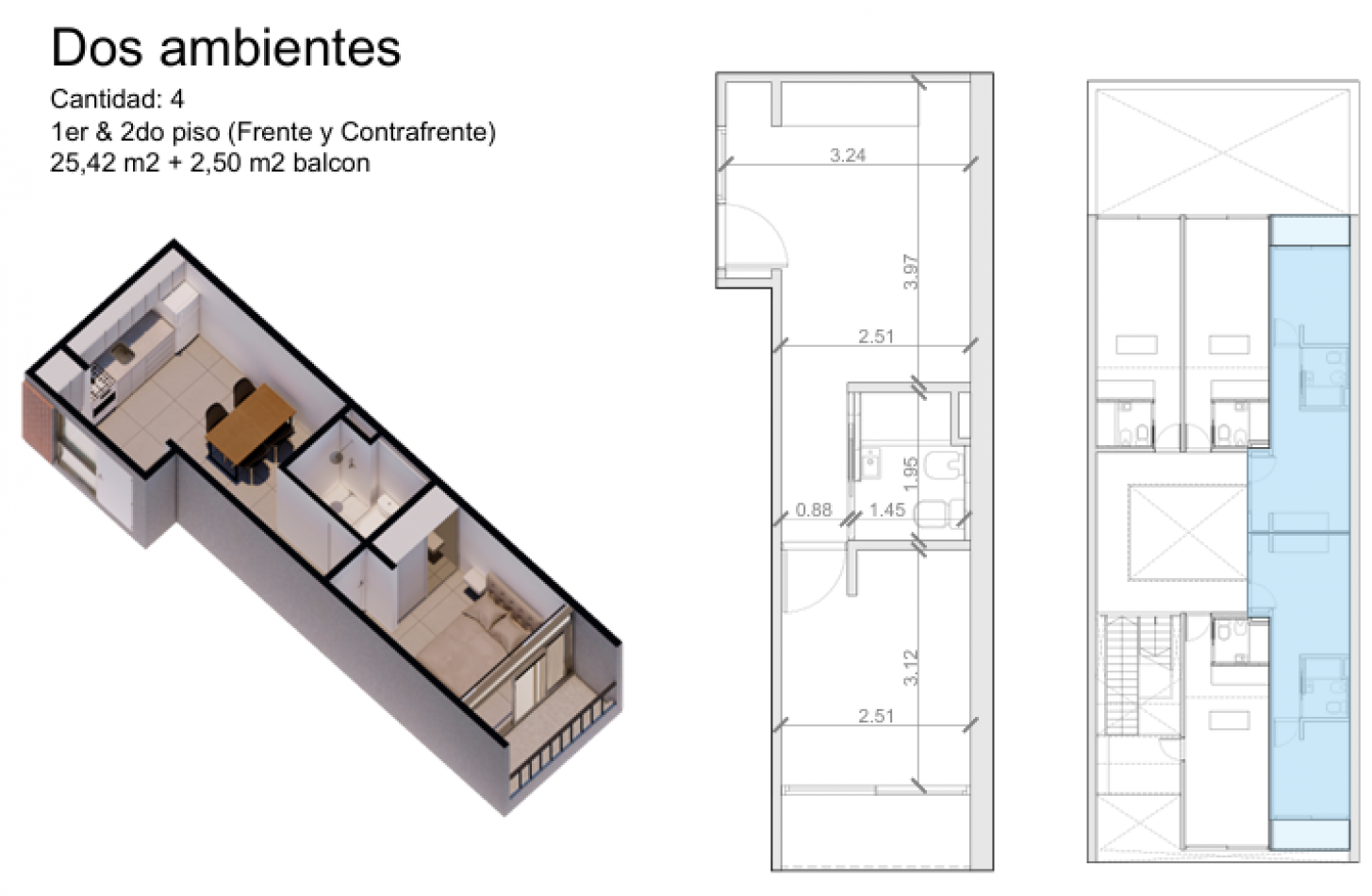 Dpto 2 amb de pozo con balcon en 1er piso al frente. Ubicado en San Martin 632, Lomas de Zamora