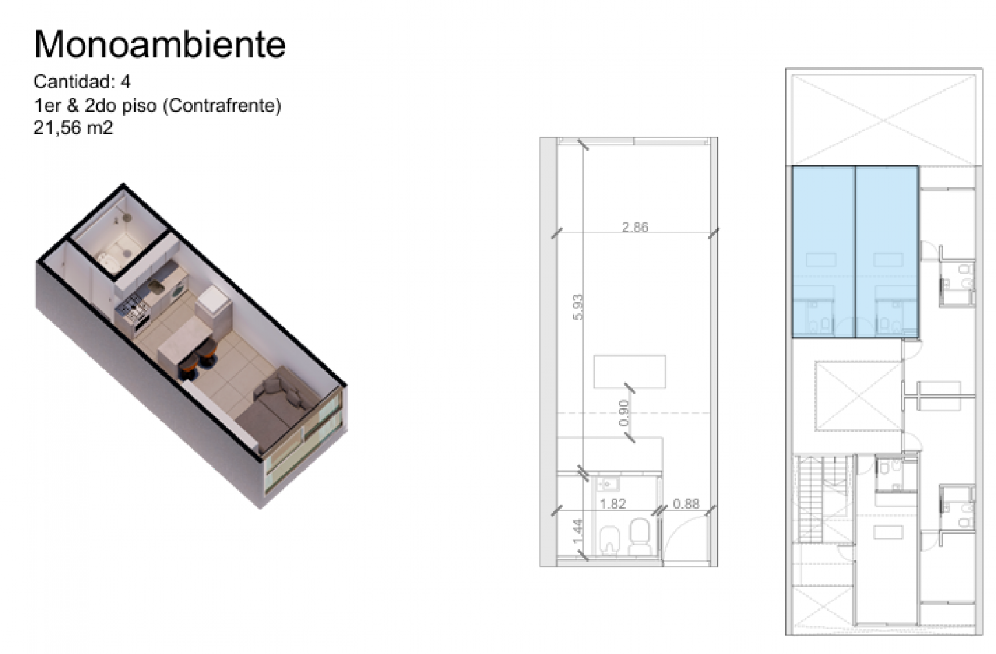 Monoamb de pozo contrafrente en 1er piso. Ubicado en San Martin 632, Lomas de Zamora